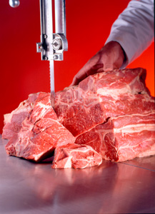 large volume meat butcher band blades